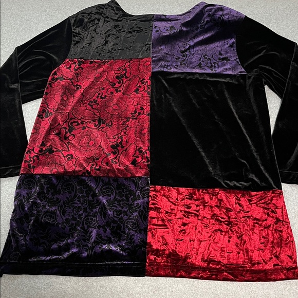 Bechamel Black Velvet Button Top Light Jacket 1X Patchwork Whimsigoth Moody - Picture 7 of 9